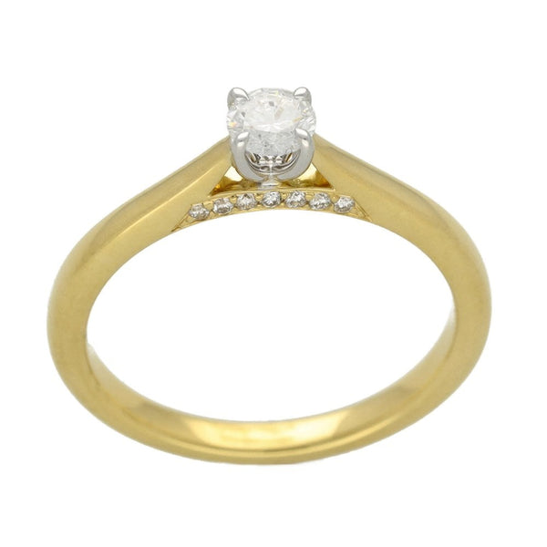 Ladies GIA Certified 18ct Yellow Gold Diamond Engagement Ring