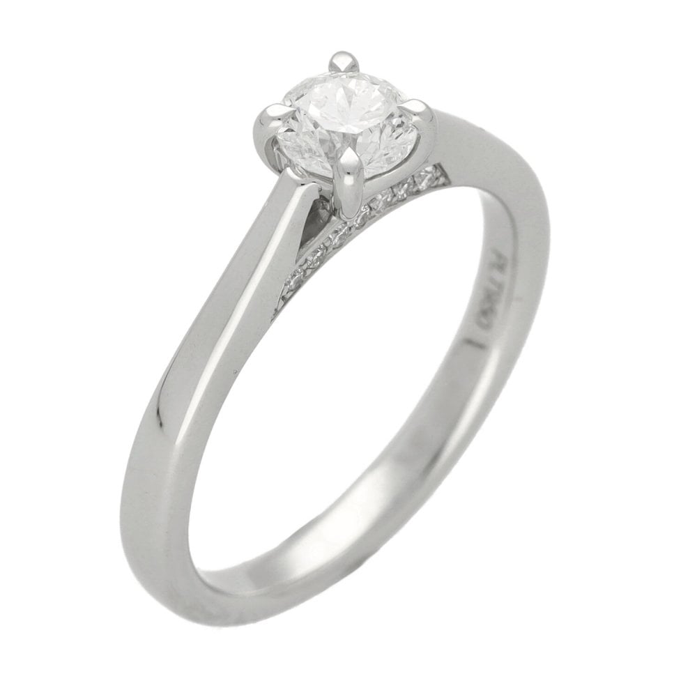 Ladies GIA Certified Platinum Diamond Solitaire Ring - 0.58ct