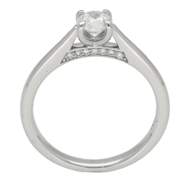 Ladies GIA Certified Platinum Diamond Solitaire Ring - 0.58ct