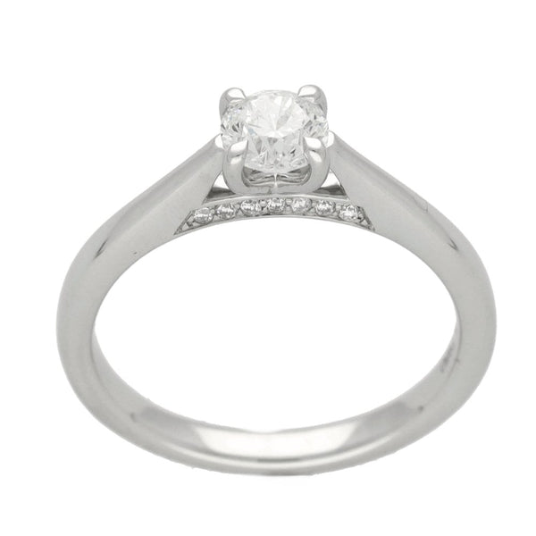 Ladies GIA Certified Platinum Diamond Solitaire Ring - 0.58ct
