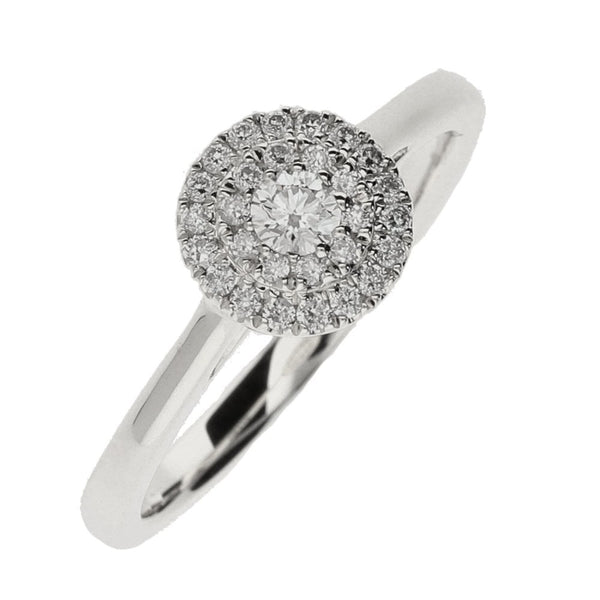 9ct White Gold Circular Diamond Cluster Ring 0.25ct