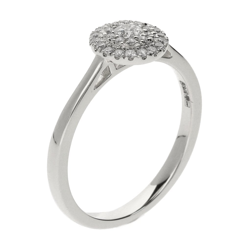 9ct White Gold Circular Diamond Cluster Ring 0.25ct