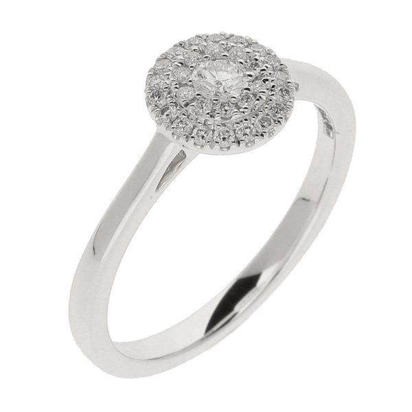 9ct White Gold Circular Diamond Cluster Ring 0.25ct