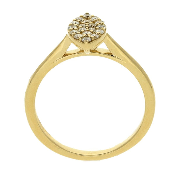 9ct Yellow Gold Marquise Diamond Cluster Ring 0.25ct