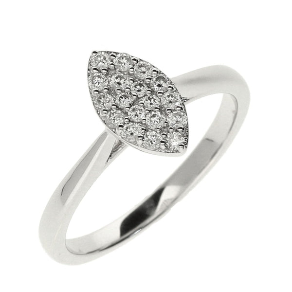 9ct White Gold Marquise Diamond Cluster Ring 0.25ct