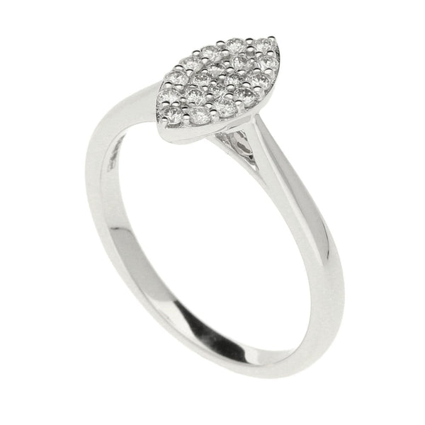 9ct White Gold Marquise Diamond Cluster Ring 0.25ct