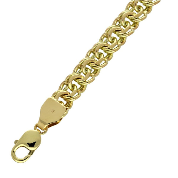 Gents 9ct Yellow Gold Fancy Link Bracelet - 8" - 45.8g