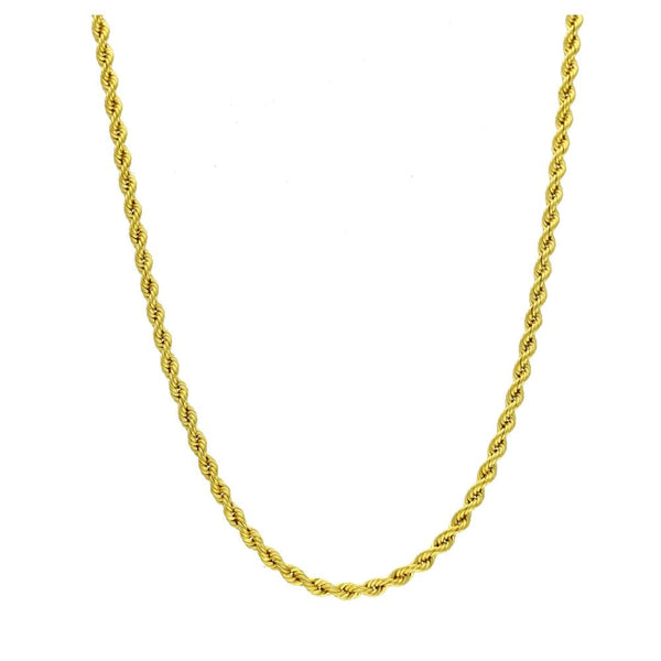 9ct Yellow Gold Rope Link Chain - 16" - 1.8g