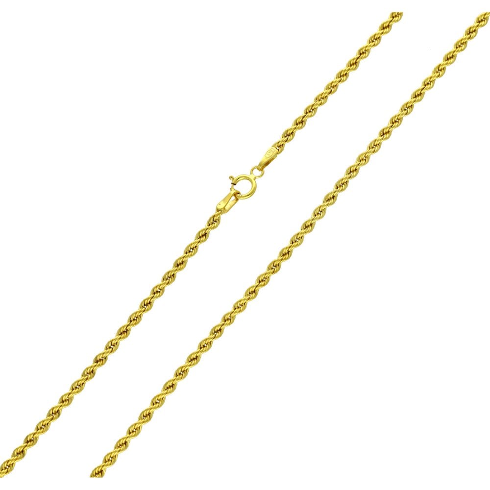 9ct Yellow Gold Rope Link Chain - 16" - 1.8g