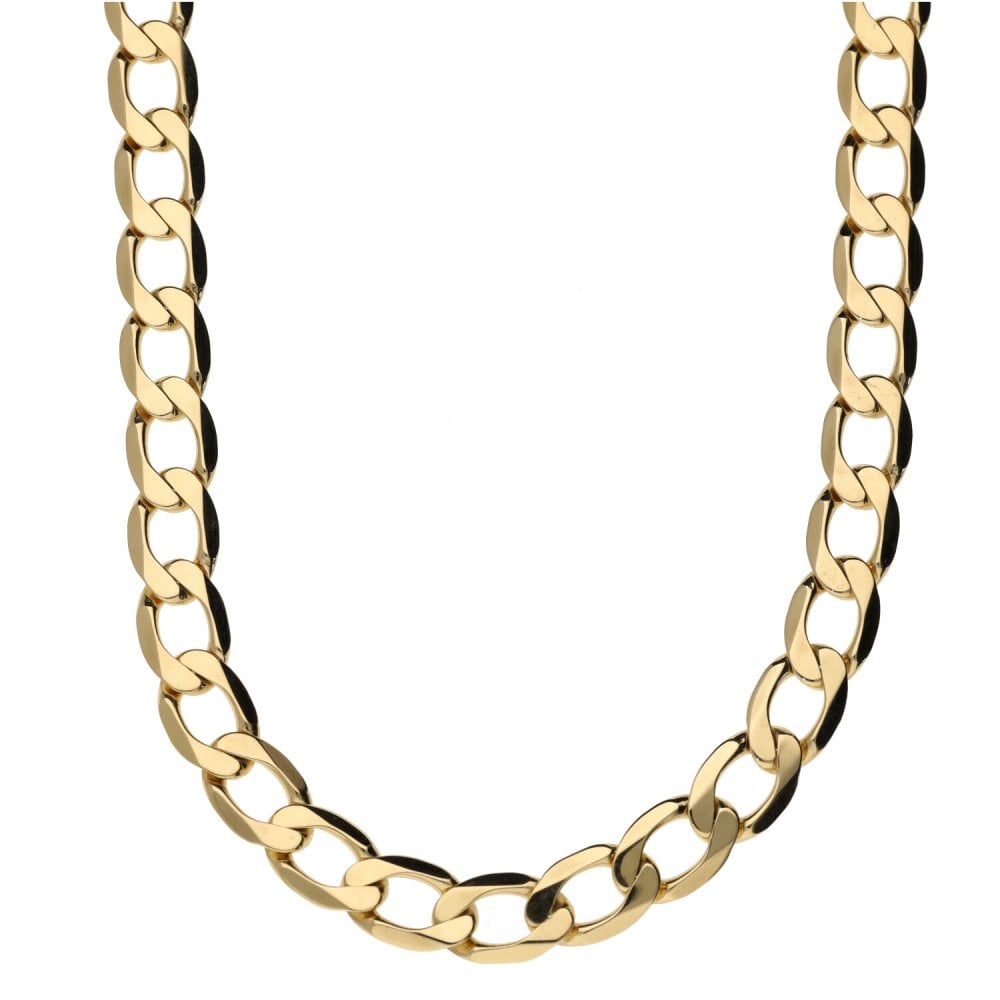 Mens 9ct Yellow Gold Curb Necklace - 20" - 29.4g