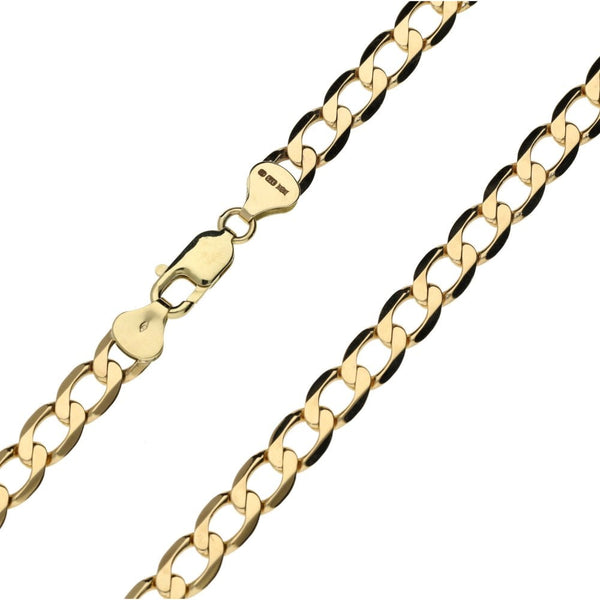 Mens 9ct Yellow Gold Curb Necklace - 20" - 29.4g