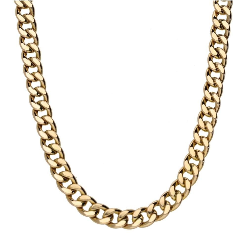 Mens 9ct Yellow Gold Curb Chain - 21" - 15.4g