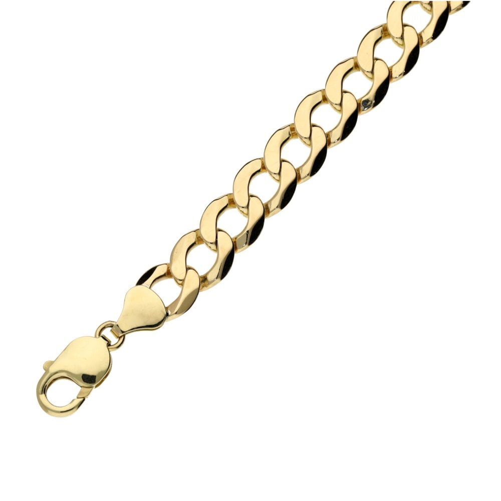 Mens 9ct Yellow Gold Curb Bracelet - 8.5" - 25.2g