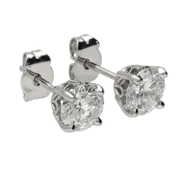 Ladies Certified Platinum 2.04ct Diamond Stud Earrings