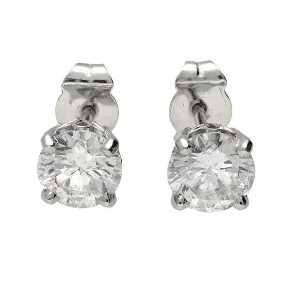 Ladies Certified Platinum 2.04ct Diamond Stud Earrings