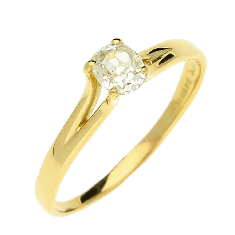 Ladies 18ct Yellow Gold Diamond Solitaire Ring - 0.38ct