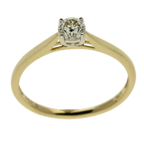 Ladies 9ct Yellow Gold Diamond Solitaire Engagement Ring