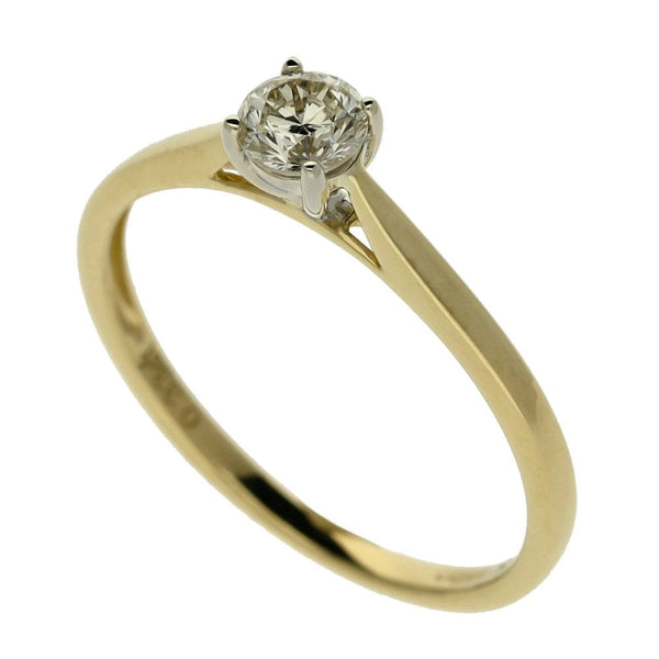 Ladies 9ct Yellow Gold Diamond Solitaire Engagement Ring