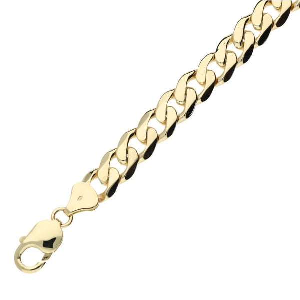 Mens 9ct Yellow Gold Curb Bracelet - 8.5"