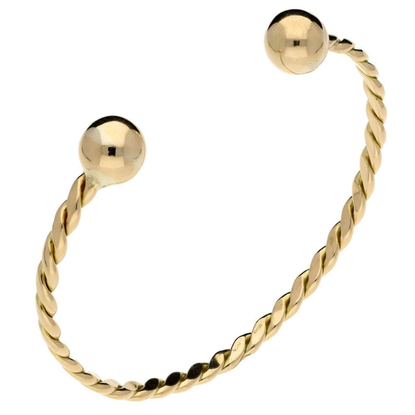 9ct Yellow Gold Twisted Torque Bangle - 15.8g