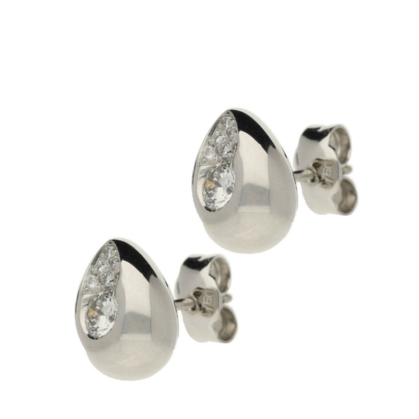 18ct White Gold Diamond Tear Drop Studs - 0.52ct