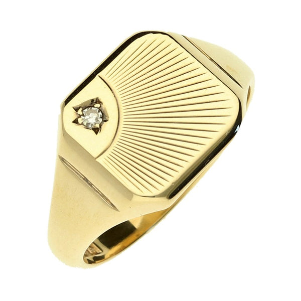 9ct Yellow Gold Square Signet Ring - Size R