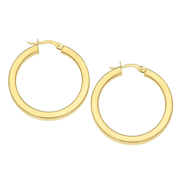 9ct Yellow Gold Ladies Hoop Earrings