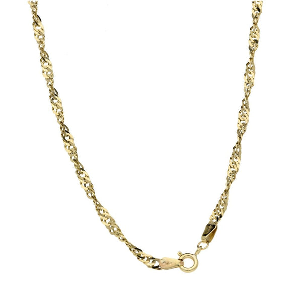Ladies 9ct Yellow Gold 18 inch Twist Chain