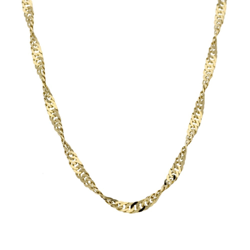 Ladies 9ct Yellow Gold 18 inch Twist Chain