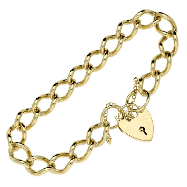 9ct Yellow Gold Curb Bracelet - 8" - 29.6g