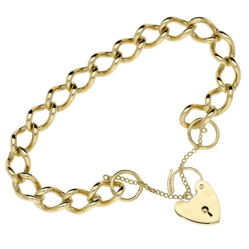 9ct Yellow Gold Curb Bracelet - 8" - 29.6g