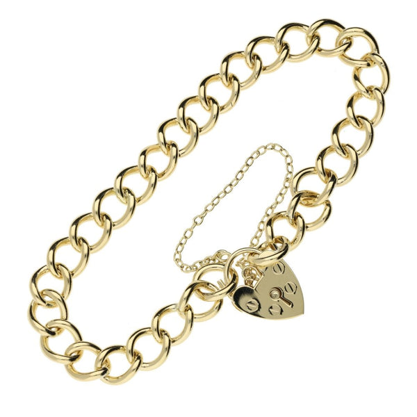 Ladies 9ct Yellow Gold Curb Bracelet - 22.9g