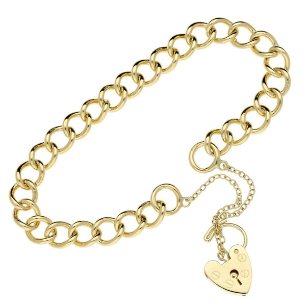 Ladies 9ct Yellow Gold Curb Bracelet - 22.9g
