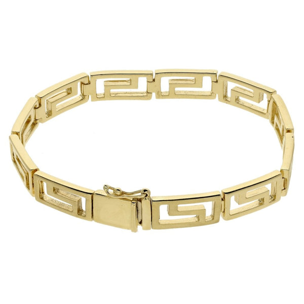 Ladies 14ct Yellow Gold Greek Style Patterned Bracelet - 25.3g