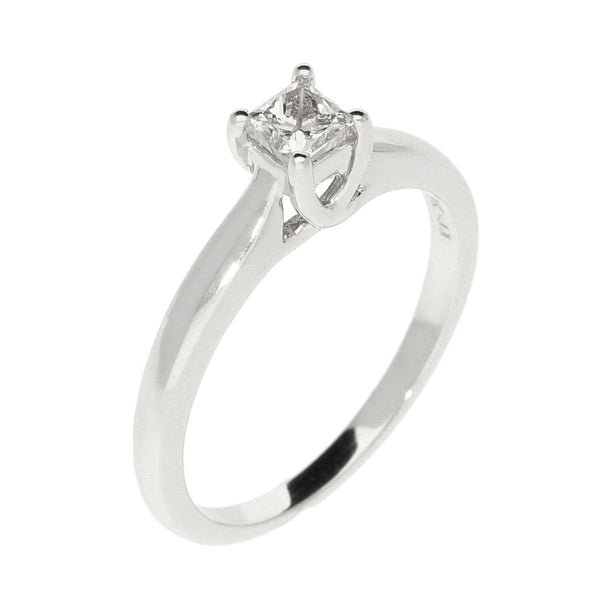 Ladies 9ct White Gold Princess Cut Diamond Solitaire Ring