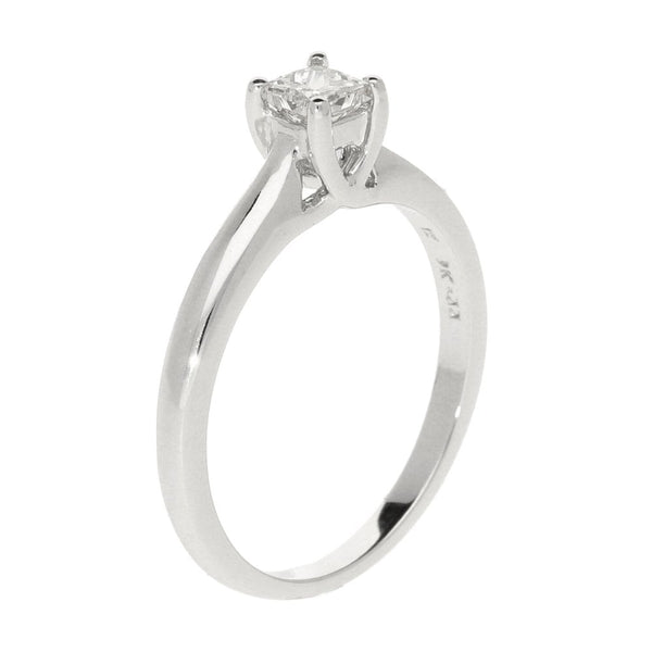 Ladies 9ct White Gold Princess Cut Diamond Solitaire Ring