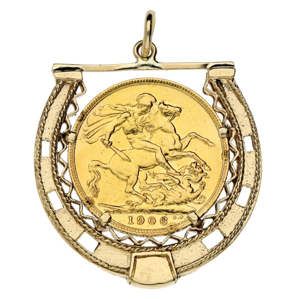 1906 Yellow Gold Full Sovereign Coin Mounted Pendant - 12.2g