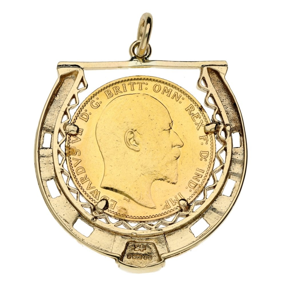 1906 Yellow Gold Full Sovereign Coin Mounted Pendant - 12.2g