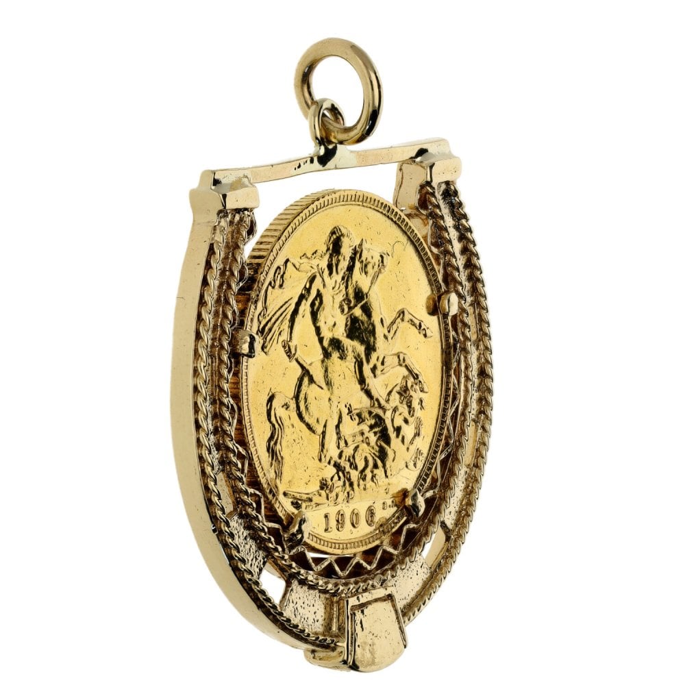 1906 Yellow Gold Full Sovereign Coin Mounted Pendant - 12.2g