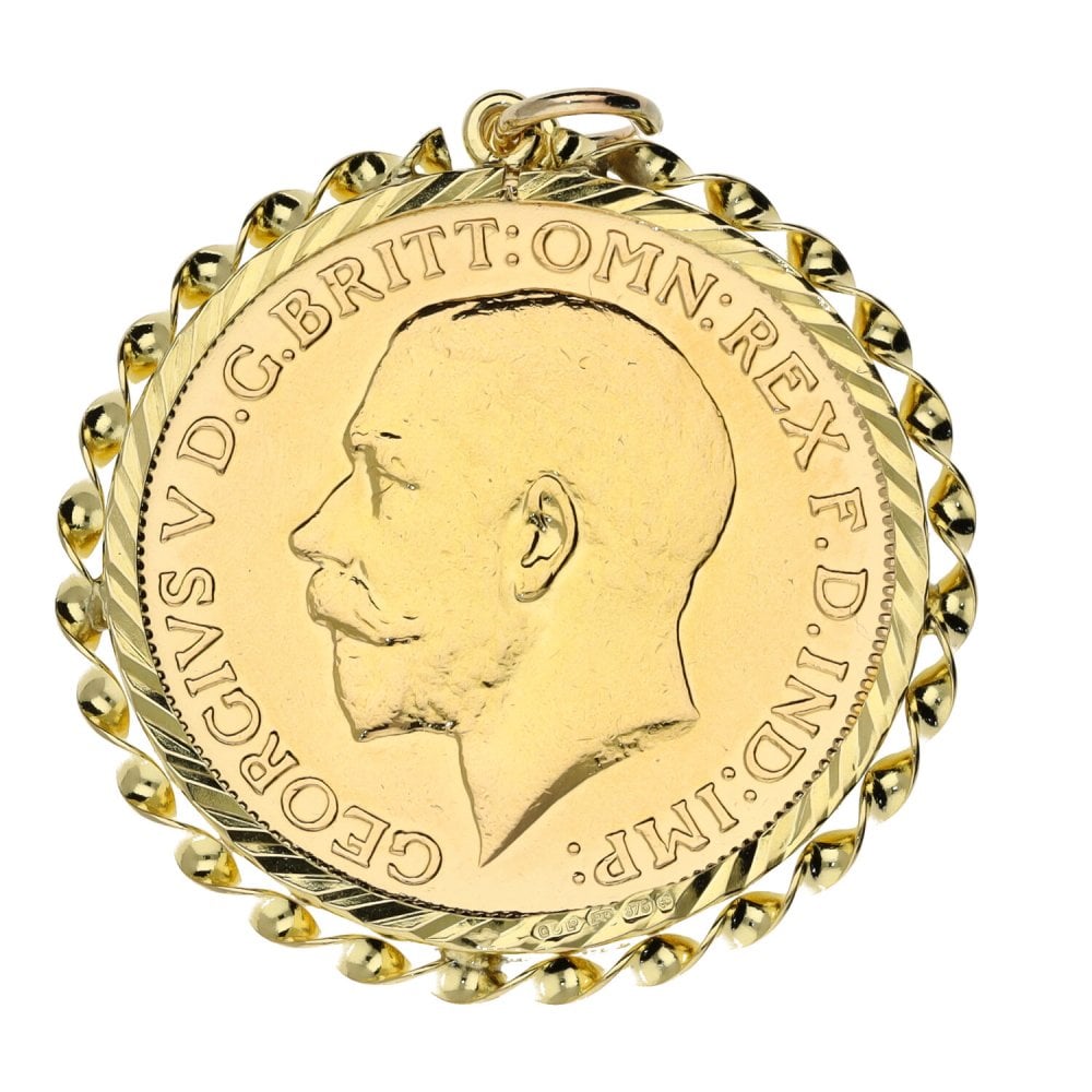 1913 Full Sovereign Coin Mounted Pendant - 9.0g