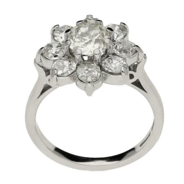 Ladies 18ct White Gold Diamond Cluster Ring - 2.26ct