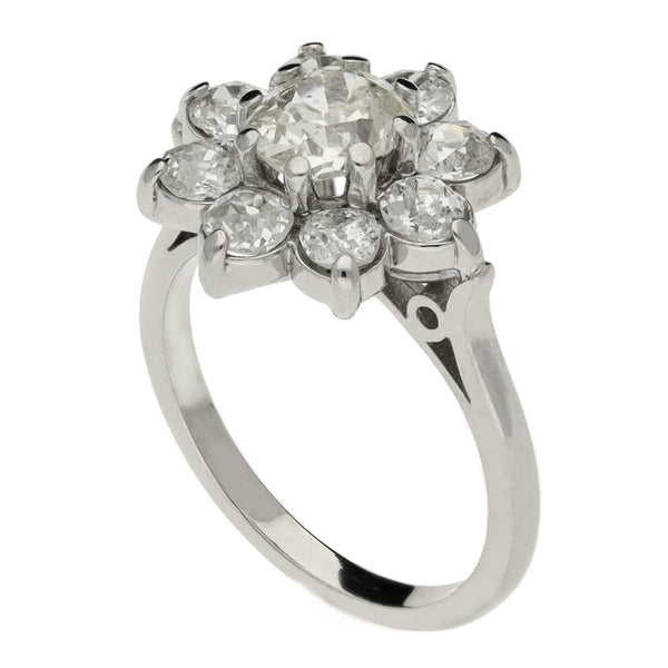 Ladies 18ct White Gold Diamond Cluster Ring - 2.26ct