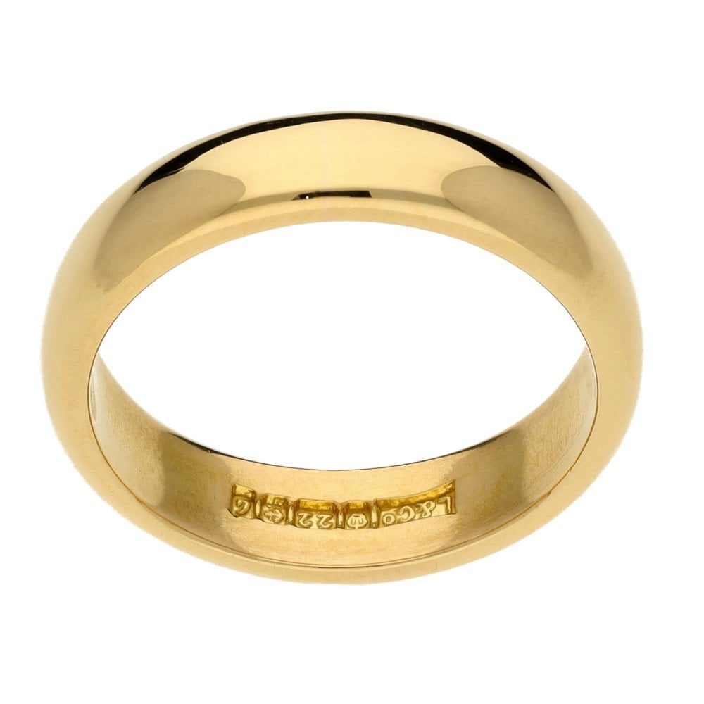 Ladies 22ct Yellow Gold 4mm Wedding Ring - Size L