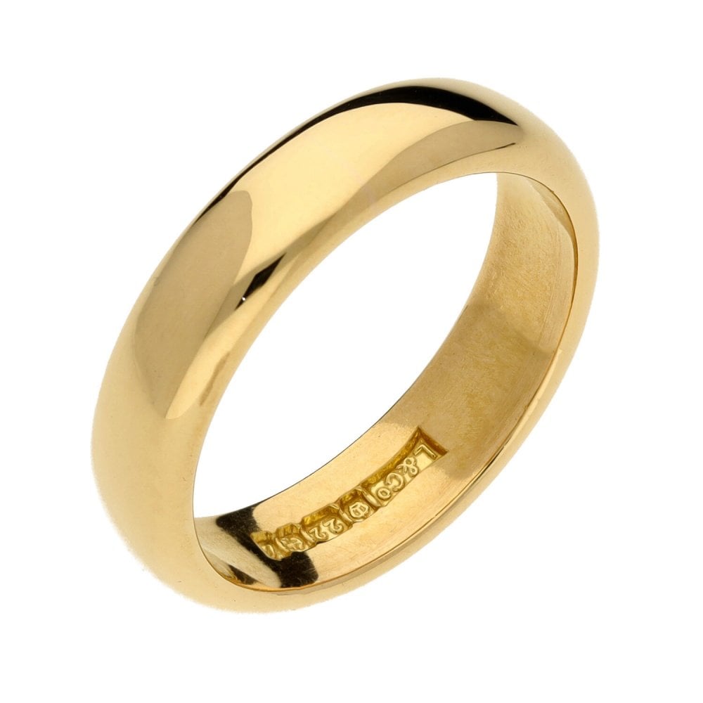 Ladies 22ct Yellow Gold 4mm Wedding Ring - Size L