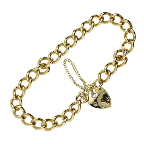 Ladies 9ct Yellow Gold Curb Bracelet - 25.1g