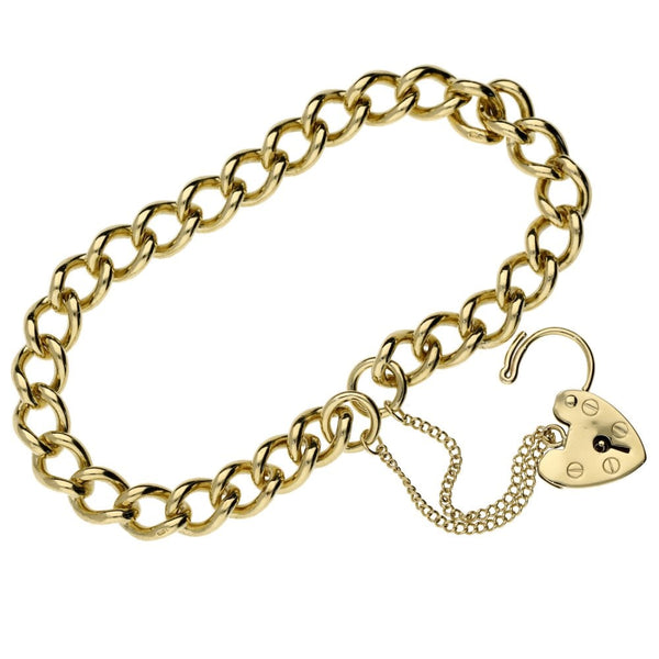 Ladies 9ct Yellow Gold Curb Bracelet - 25.1g