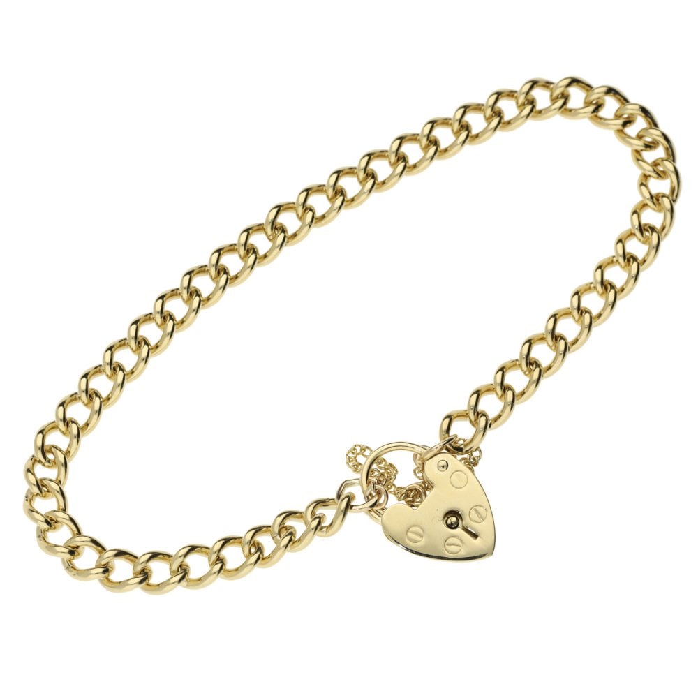 Ladies 9ct Yellow Gold Curb Bracelet - 15.2g