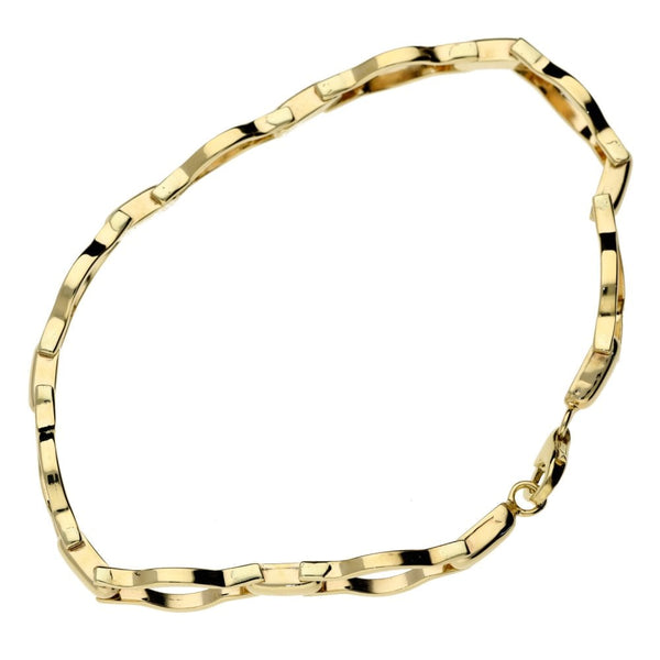 Ladies 9ct Yellow Gold 8" Fancy Link Bracelet - 8.0g