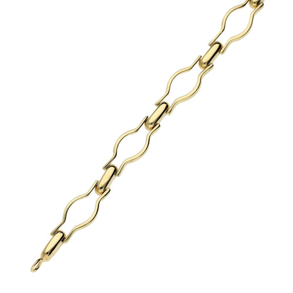 Ladies 9ct Yellow Gold 8" Fancy Link Bracelet - 8.0g