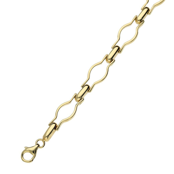 Ladies 9ct Yellow Gold 8" Fancy Link Bracelet - 8.0g
